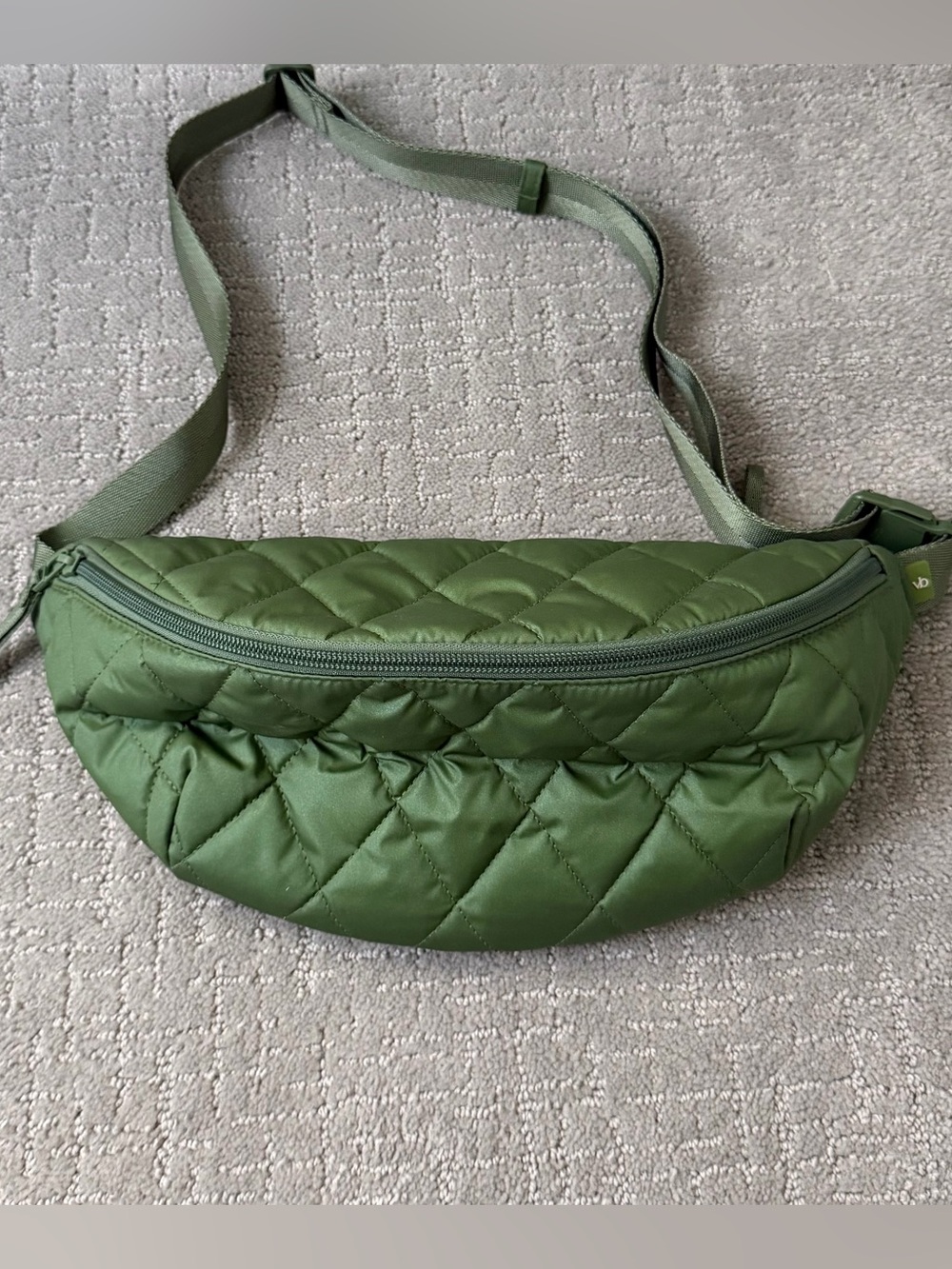 Vera Bradley Medium Crescent Sling Crossbody in Pearlized Cedar Green